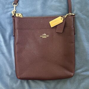 Coach Rich Brown Crossbody Bag with Gold Accents